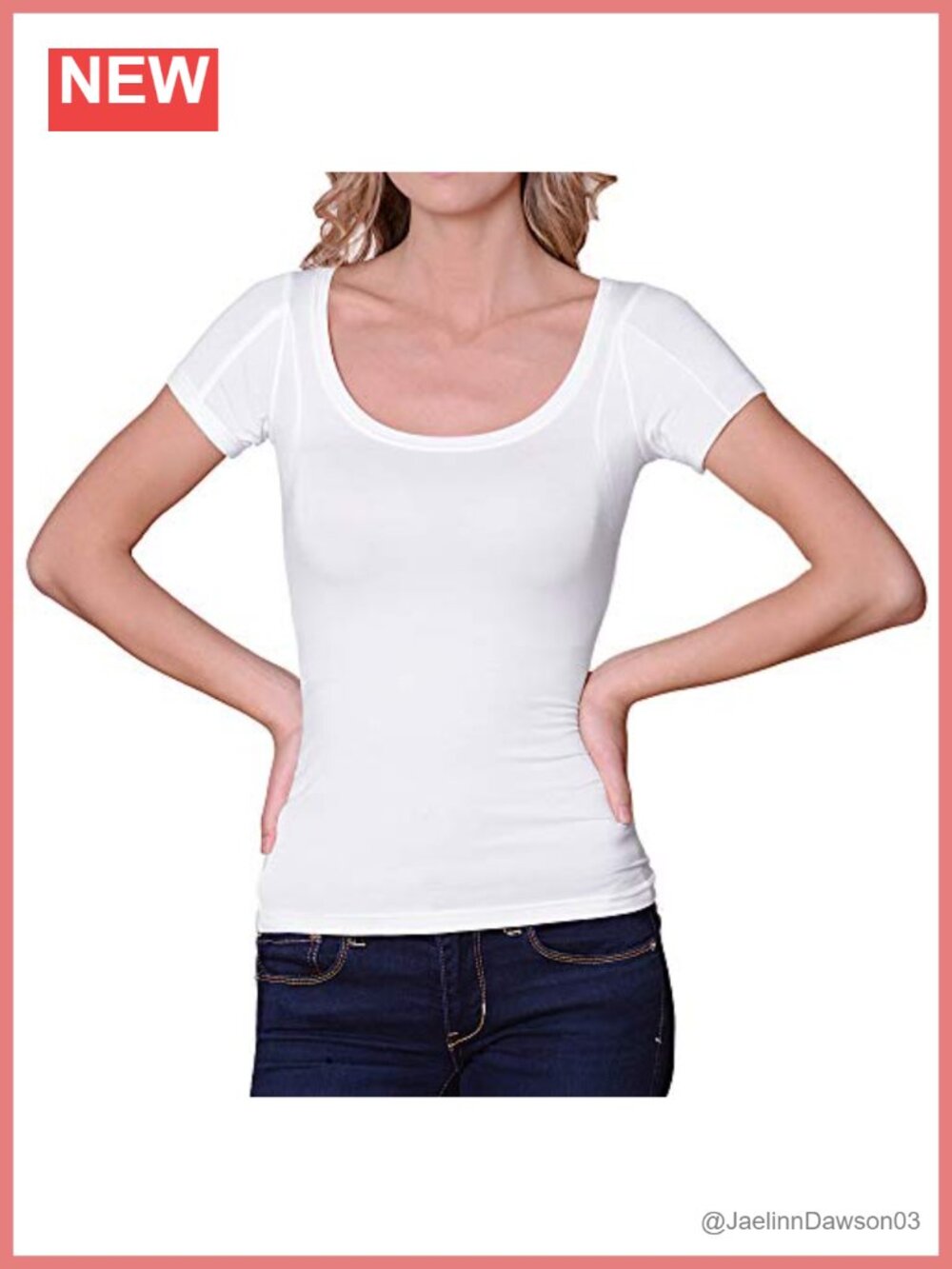 Sweatproof Scoop Neck Undershirt Stops Underarm Sweat Armpit Pads